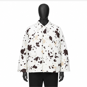 Custom Cow Print <b>Coach</b> Jacket Men Streetwear Animal Pattern Lightweight Windbreaker Casual Button Up Outerwear Unisex Fashion - Product Image 1