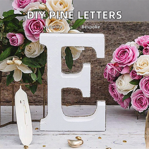 Free Standing White DIY Craft <b>Pine</b> Wood Letters Alphabet Eco-Friendly Wall Hanging Wedding Home Religious Style Painted - Product Image 2