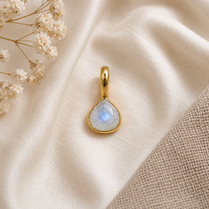 Charme en forme de cœur en pierre de lune naturelle |   Pendentif Facetté pour la Fabrication de Bijoux - Product Image 1