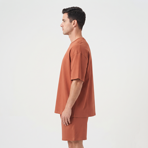 Ensemble T-shirt et short en coton pour homme, personnalisable, lot de 2 pièces - Product Image 2