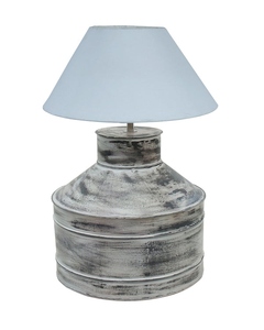 Whitewash <b>rustic</b> milk can <b>table</b> lamp white cone shade farmhouse <b>bedside</b> light for vintage home decor wholesale OEM - Product Image 4