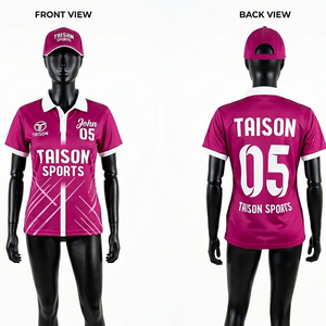 เสื้อสนุกเกอร์ผู้หญิง พรีเมียม 180 GSM โพลีเอสเตอร์ผสมสแปนเด็กซ์ สีเทาเข้ม ลายเรขาคณิต ระบายอากาศได้ดี แห้งเร็ว พิมพ์ลายแบบซับลิเมชั่นตามสั่ง - Product Image 2