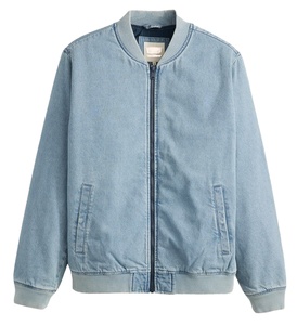 Nouvelle arrivée, veste bomber décontractée de haute qualité, lavée, respirante, hiver, baseball, 100% coton, denim, design personnalisé - Product Image 4