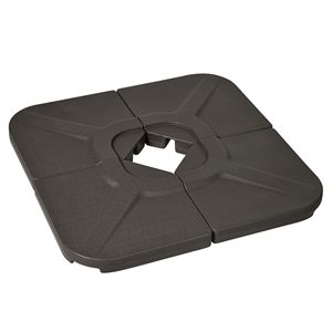 Base per Ombrellone a Braccio Quadrato da 175 libbre (4 pz) Riempibile con Acqua/Sabbia per Ombrelloni da Giardino Marrone - Product Image 1