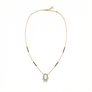 Geometric Open-Work Swirl <b>Fan</b> Diamond Pendant <b>Necklace</b> - Product Image 2