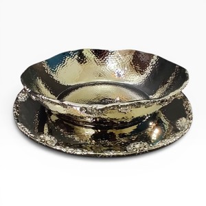 Assiette et bol à chocolat ronds en métal gravés avec accent en pierre précieuse rose, bol à chocolat personnalisable, tailles et couleurs disponibles sur mesure - Product Image 6