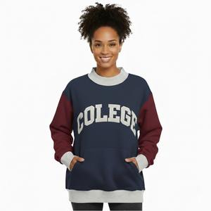 Sweat-shirt à col montant réversible pour femme, personnalisé avec logo, nouvelle collection automne, coupe oversize, manches longues, pull-over, fabricant - Product Image 2