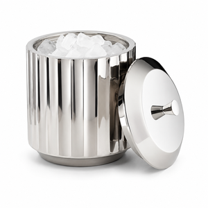 Seau à glace de luxe fait main avec pinces, en acier inoxydable à double paroi, isotherme, pour refroidisseur à vin, idéal pour bar à domicile et décoration de fêtes de mariage - Product Image 2