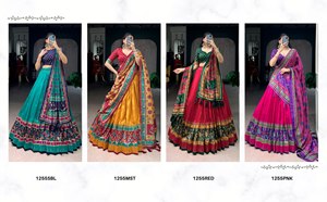 New Collection Silk Lehenga Choli With Patola Printed and Foil Work Rajasthani Lehenga Choli for Export Sale - Product Image 5