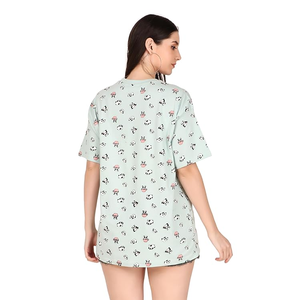 Ropa de Mujer, Camisetas Casuales de Verano con Estampado Digital, Cuello Redondo, Manga Corta, Corte Ajustado, Camiseta Informal de Bangladesh - Product Image 4