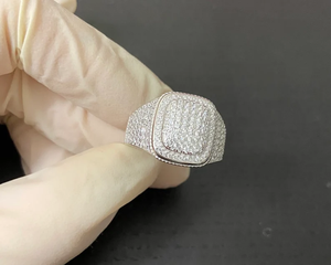 Iced Out Square <b>Ring</b> Hip Hop Diamond <b>Statement</b> <b>Ring</b> Luxury Bling Jewelry For Men Women - Product Image 2