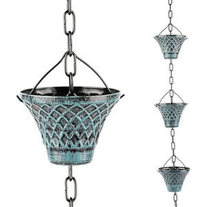 Alternative unique en métal pour gouttière, avec coupelles de récupération d'eau, chaîne de pluie en fer motif oiseau pour la décoration extérieure de jardin et de maison - Product Image 4