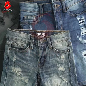 Men's Distressed Snow Wash Denim Shorts Mid Waist Ripped Cotton Streetwear Summer Casual Shorts - Product Image 4
