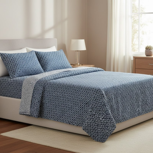 Ensemble de draps double en microfibre finition pêche moderne de qualité supérieure |   Literie et oreillers écologiques 200TC, lisses, durables et résistants aux plis - Product Image 1