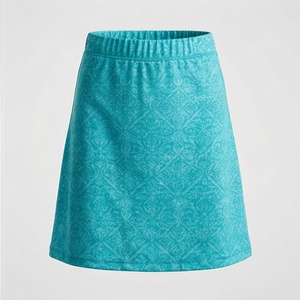 Women's <b>Elastic</b> Waist A-Line Mini <b>Skirt</b> Breathable Printed Pattern Casual Summer Style 100% Polyester - Product Image 1