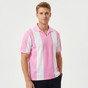 Men's Pink <b>White</b> Solid Blank Short Sleeve for Shirt Casual Quick Dry Knitted Sport Wear Anti-Pilling - Product Image 5