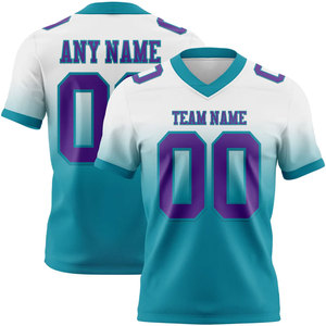 Camiseta de Fútbol Americano Sublimada Personalizada, Cuello en V, Manga Corta, Absorbe la Humedad, Nombre del Equipo 00 Impreso, Uniforme para Hombre, Color Blanco - Product Image 4