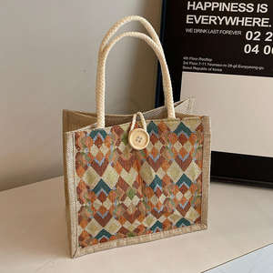 Sac à main en jute écologique tendance avec poignées confortables - Product Image 2