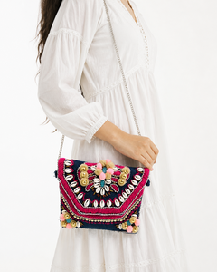 Banjara Bohemian Polyester Women's <b>Shoulder</b> <b>Strap</b> Envelope Shape Cotton Lining Handcrafted Durable Multi-Color Embroidered - Product Image 6