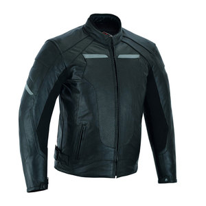 Chaqueta de Motociclista de Cuero de Nuevo Diseño, Cortavientos, Talla Grande, Ajuste Cómodo, Forro Suave, Detalles de Seguridad, Hombros Reforzados, Unisex - Product Image 1