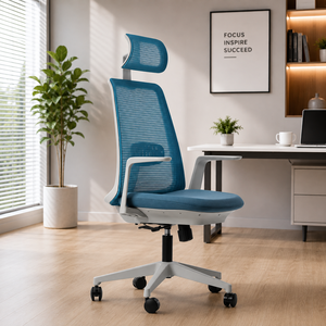 Chaise de bureau KINSHA Power Mesh avec appui-tête réglable 4D, design ergonomique moderne pivotant pour usage domestique ou professionnel - Product Image 1