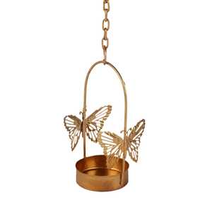 Porte-bougie papillon suspendu avec chaîne pour la décoration de la maison, lanterne en métal durable - Product Image 2