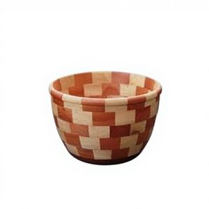 Bol de service en bois d'acacia poli de luxe antique - Design vintage écologique, imprimé sur mesure pour hôtel/restaurant et usage domestique - Product Image 6