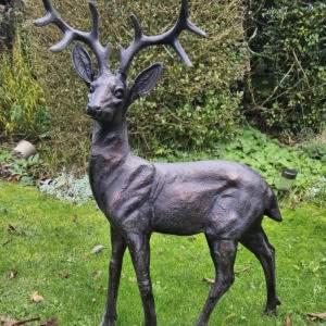 Statue de renne en bronze faite à la main, faible MOQ, décoration de Noël, fournitures de jardin et de ferme, sculpture de cerf grandeur nature, vente chaude - Product Image 5