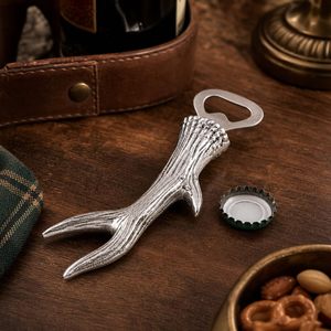 Handcrafted Deer Antler Bottle Opener Rustic Metal Beer Bottle Opener Decorative <b>Bar</b> <b>Tool</b> - Product Image 2