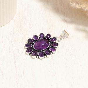 Handmade Amethyst Silver Pendant | Purple Crystal <b>Necklace</b> | Bohemian Chakra Jewelry Gift for Women - Product Image 3