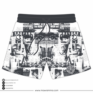 Mawra Men's Black White Abstract Print <b>Shorts</b> Quick Dry Regular Fit Gym Training Workout Beach <b>Shorts</b> For Unisex - Product Image 5