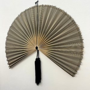 Ventilateur mural en bambou de haute qualité, noir et gris, ventilateur suspendu, style Japandi Wabi Sabi, ventilateur en bambou fabriqué par KingCraftViet - Product Image 3