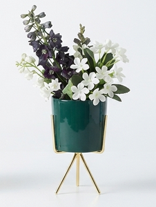 Vase en céramique blanche texturée, moderne, écologique, décoratif pour la maison, fait main, centre de table - Product Image 1