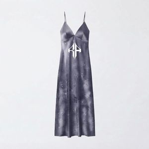 New <b>Top</b> Trending Spaghetti Strap Maxi <b>Dress</b> Heat Transfer Printing Cross Back Solid Color 100% Polyester Straight Hem for Women - Product Image 2