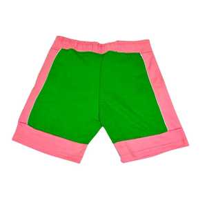 AKA กางเกงขาสั้นผ้าฟลีซ สีชมพู สีเขียว ทรงยูนิเซ็กส์ เสื้อผ้าลายตัวอักษรกรีก กางเกงขาสั้นลำลองใส่สบาย คุณภาพพรีเมียม ผ้าเนื้อนุ่ม - Product Image 2