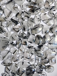 <b>Black</b> Rutile Quartz Wholesale Lot Cabochon <b>Polished</b> Gemstone Manufacturing Factory Kg Kilo Kilogram Bulk Quantity - Product Image 1