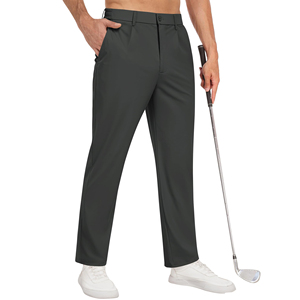 Pantalon de golf décontracté léger pour homme, respirant, 100 % polyester, couleur unie, taille mi-haute, coupe ample, avec cordon de serrage - Product Image 2