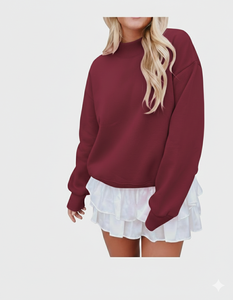 Sudadera de Manga Larga con Cuello Alto para Mujer, de Poliéster/Algodón, Ligera, Transpirable, Personalizada, Ideal para Invierno - Product Image 4