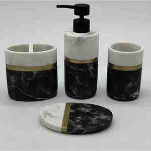 Eco-Friendly Luxury White Resin <b>Bathroom</b> <b>Accessories</b> <b>Set</b> Four-Piece Premium Items - Product Image 6