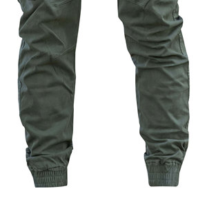 Pantalon cargo vert olive pour homme, taille élastique avec cordon de serrage, plusieurs poches, pantalon en toile décontracté, vêtements d'automne - Product Image 2