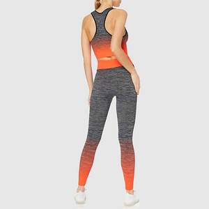 Ensemble de yoga personnalisé OEM pour femmes, 2026 pièces, mode sportive, taille élastique, ensemble de yoga bicolore personnalisé pour la vente, ensemble de yoga fitness pour femmes - Product Image 2