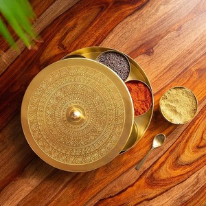 Luxury Metal <b>Spice</b> <b>Storage</b> Box Decorative Lid Kitchen Masala Organizer Container for Herbs Seasoning Cooking Needs - Product Image 5