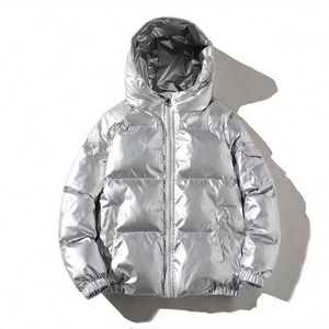 Custom Shiny Glossy Puffer Jacket Manufacturer Wholesale Winter Warm Hooded Down Outerwear <b>Waterproof</b> <b>Padded</b> Coat For Men - Product Image 3