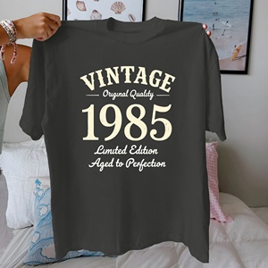 Vintage 1985 édition limitée design pur coton femmes Tshirt confort fit - Product Image 4