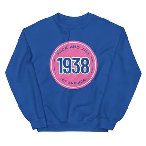 แจ็คแอนด์จิล เสื้อสเวตเชิ้ตสีชมพู สีฟ้า ลายวงกลม ปี 1938 พรีเมียม ซอฟท์ คอกลม แขนยาว สตรีทแวร์ลำลอง เสื้อผ้าขายส่ง - Product Image 1