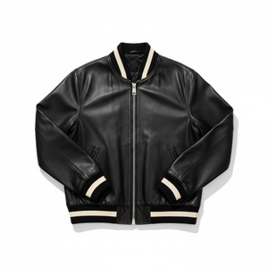 Chaqueta de Béisbol de Cuero para Hombre de Alta Calidad 2026, Chaqueta Bomber de Moda, Abrigo Varsity, Suministro del Fabricante - Product Image 1