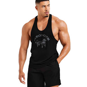 Camiseta sin mangas personalizada al por mayor para hombre, de alta calidad, transpirable, anti-bolitas, de poliéster/algodón, estilo urbano. - Product Image 2