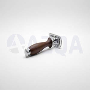 Rasoir de sécurité à double tranchant AZQA avec manche en bois et mallette de rangement écologique et réutilisable pour le toilettage et le voyage des hommes - Product Image 2
