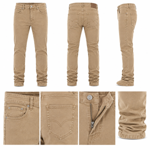Jeans en denim pour homme Ahint Industries, taille mi-haute, coupe slim, coupe droite, bleu vintage, décontracté, hiver, uni, respirant, léger - Product Image 4