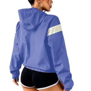 เสื้อแจ็คเก็ตแฟชั่นสไตล์เรโทรแบบซิป  กันน้ำ น้ำหนักเบา  ผ้าไนลอน  สำหรับผู้หญิง - Product Image 4